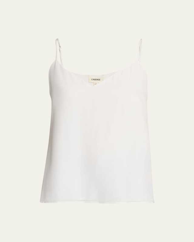 Jane V-Neck Spaghetti-Strap Silk Tank